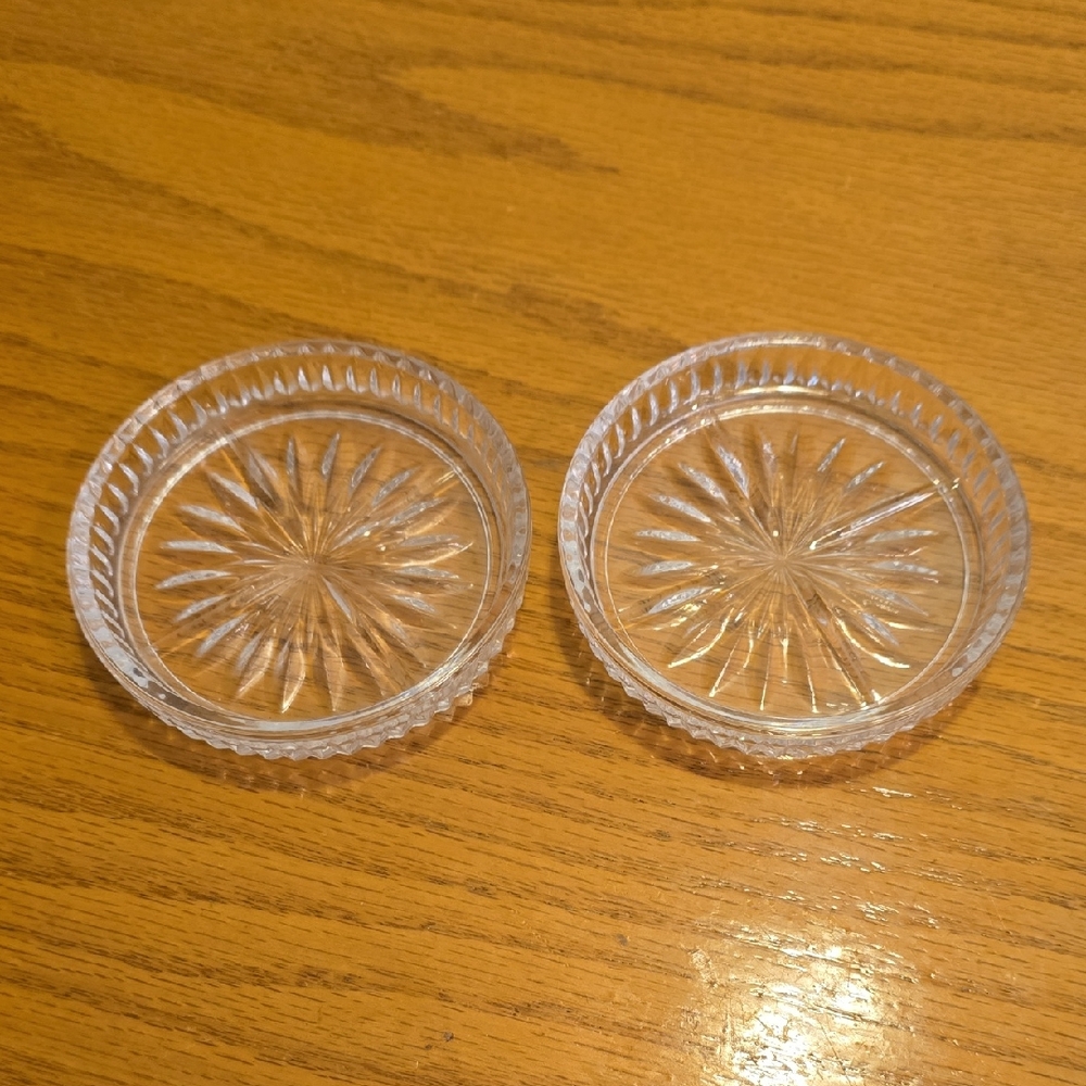 Vintage 1960s Glass Coaster Set of Two